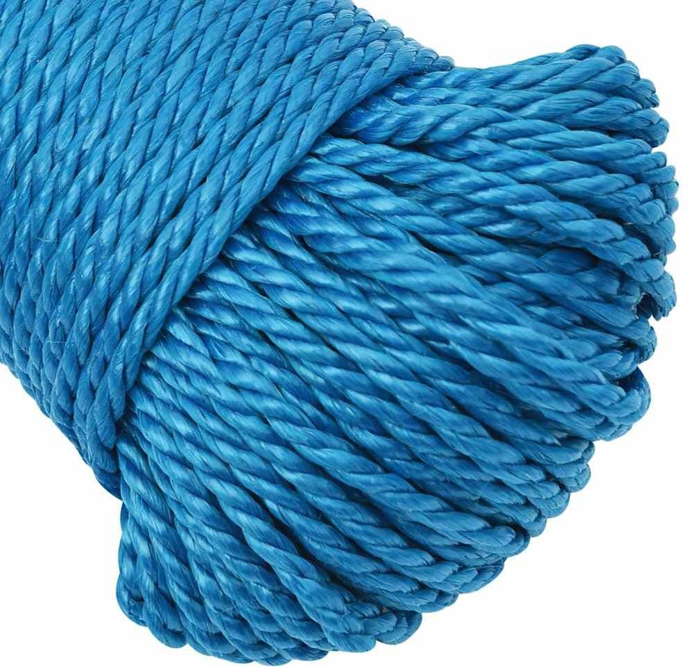 vidaXL Corde de travail Bleu 6 mm 100 m Polypropylène
