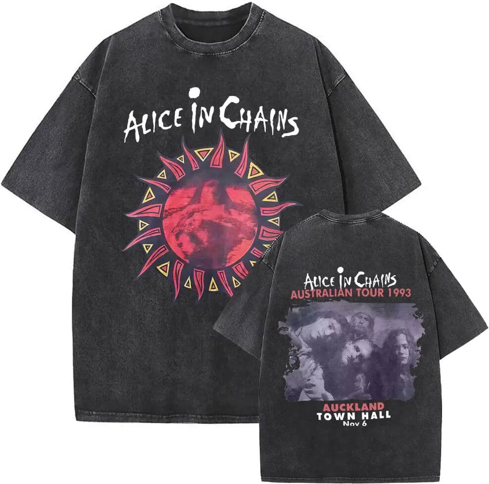 Dshztooma Washed Vintage Rock Band Alice in Chains Jar of Flies Album Graphic T-shirt Men Gothic Punk Pop Music T Shirt Oversized T Shirts