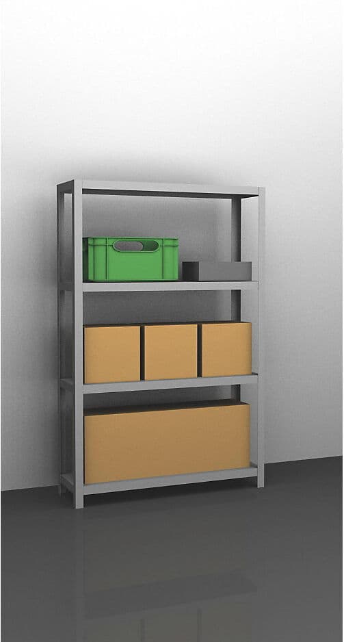 Lager-Schraubregal, Bauart mittelschwer, beidseitig, HxBxT 1500 x 1000 x 300 mm, verzinkt, Grundregal eurokraft pro
