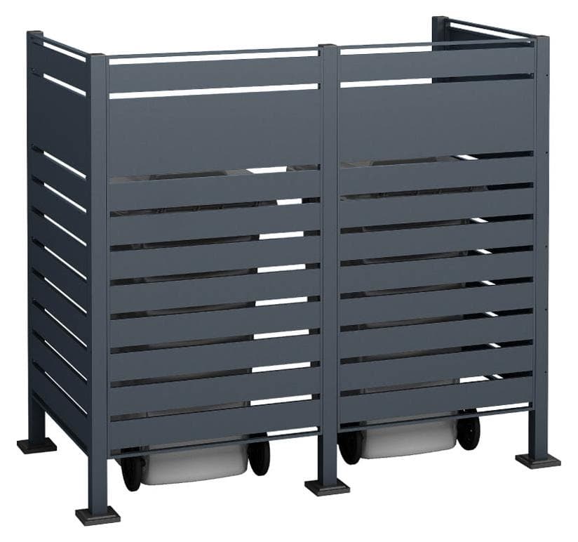 Westmann Metall Mülltonnenverkleidung Planum 2x240 L Anthrazit 170x90x150 cm