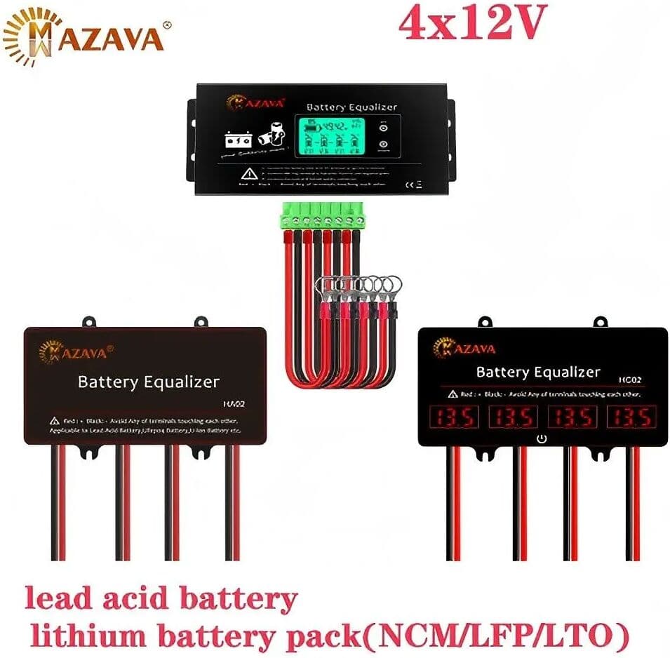 NONE MAZAVA HC02 HA02 HX02 Battery Equalizer 12V 24V 36V 48V Batteries Voltage  4S Active Lead Acid Touch Switch Battery Controller