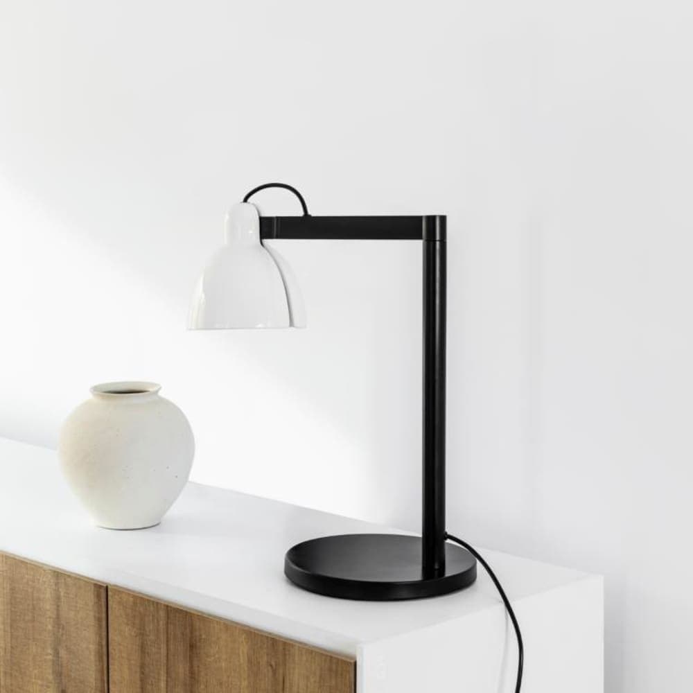 FARO BARCELONA Lámpara de sobremesa cerámica blanco brillo 25x47.4x57.5 cm
