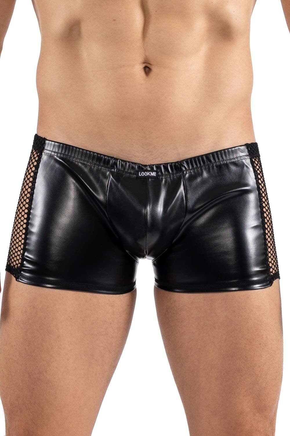 Look Me Boxer noir Black Desire en simili cuir