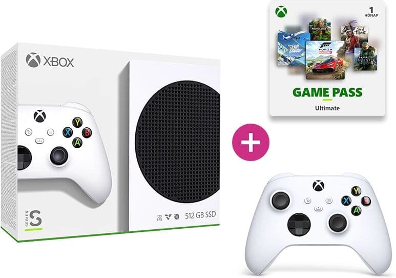Microsoft Xbox Series S 512GB + Xbox vezeték nélküli kontroller + Xbox Game Pass Ultimate 1 hónap előfizetés (DIGITÁLIS KÓD) + Ajándék Grand Theft Auto VI (G...