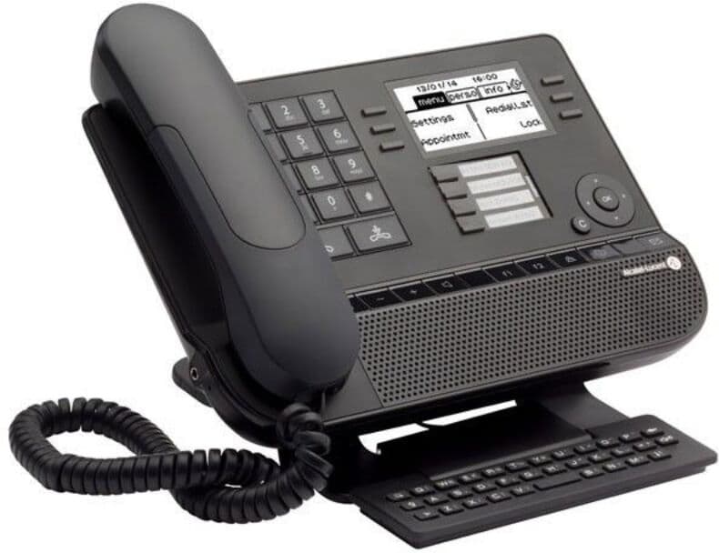 Alcatel 8029S reconditionné Téléphone de bureau évolué avec clavier et prise casque.