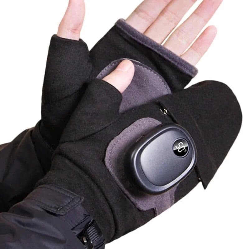 NONE Fingerless Hand Warmer Gloves Graphene USB Rechargeable 3 Heat Levels Electric Heated Gloves for Winter Office Cycling Outdoor