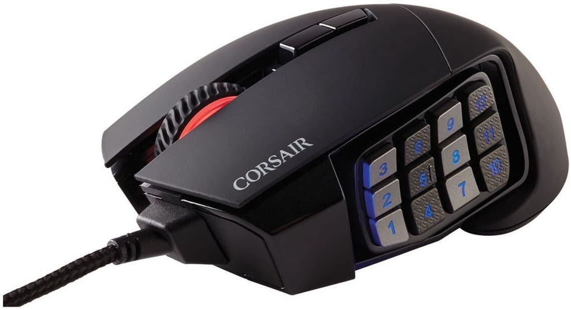 Corsair Scimitar RGB Elite Wired MMO Gaming Mouse - Black