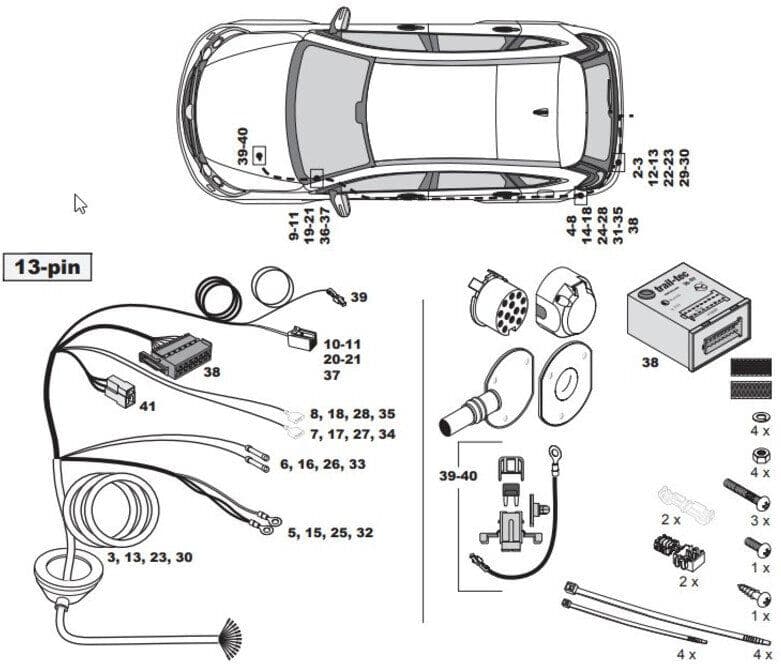 FAISCEAU SPECIFIQUE 13 BROCHES POUR HONDA CIVIC HAYON 5 PORTES (06/22-)
