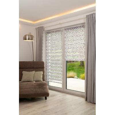 Doppelrollo K-HOME "Delphi" Gr. 6, grau (stein, taupe), B:90cm H:150cm, Polyester, Rollos, im Fixmaß