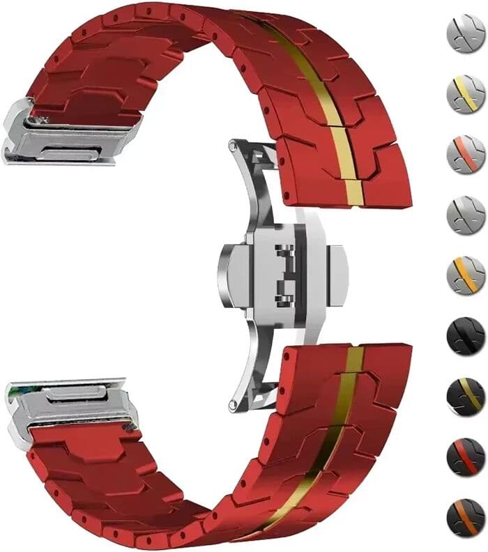 Geekthink QuickFit Metal Strap For Garmin watch Fenix 5/5X/5XPlus/6/6XPro/7x/8 26 22mm Titanium Color Stainless Steel Band Forerunner 945