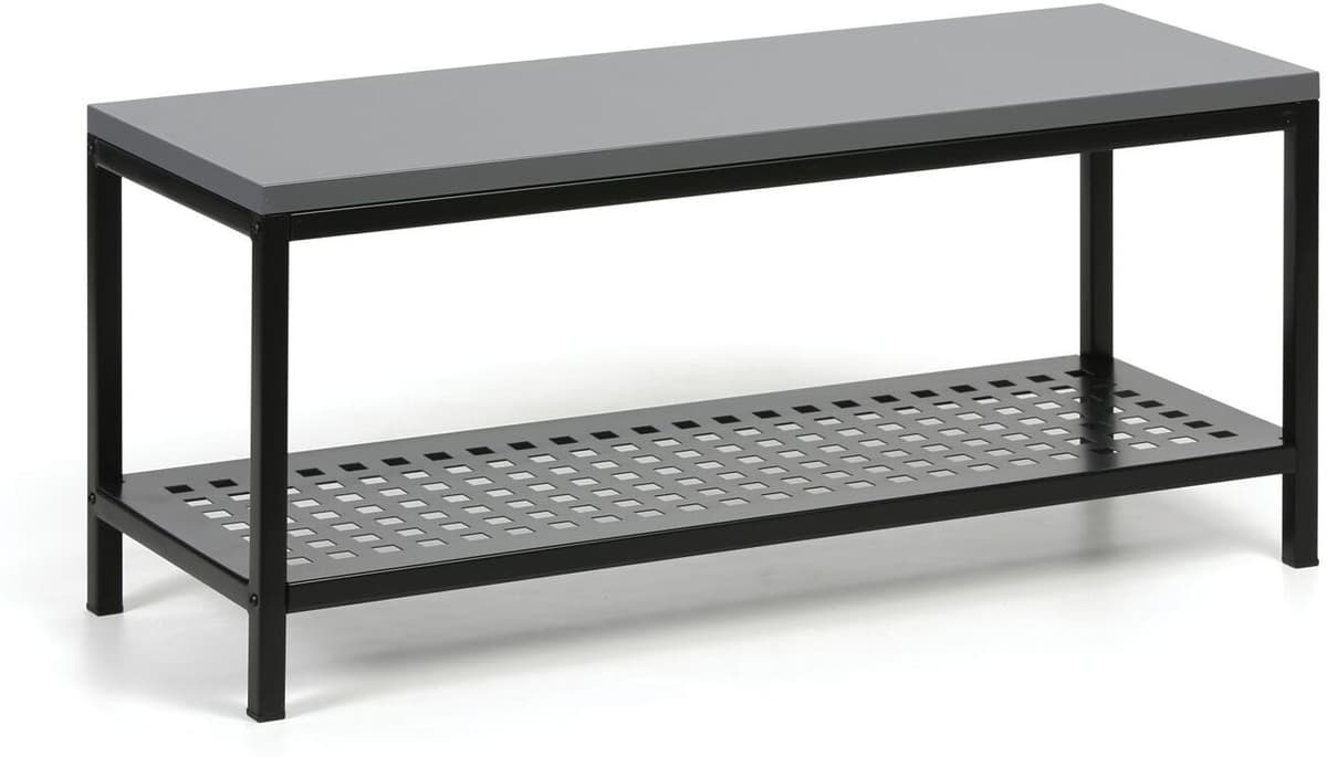 B2B Partner Ławka szatniowa z metalową półką na buty, 1000x360x439 mm, grafitowa