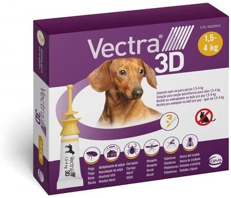 Ceva VECTRA 3D Hund XS  3 St. (1,5 - 4 kg) Spot-on