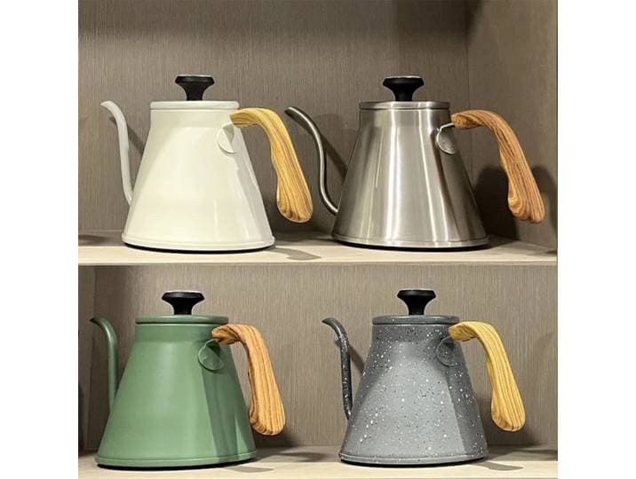 Cafetière goutte à goutte en acier inoxydable, avec thermomètre, bouilloires à bec d'oie, théière à col de cygne, cafetière