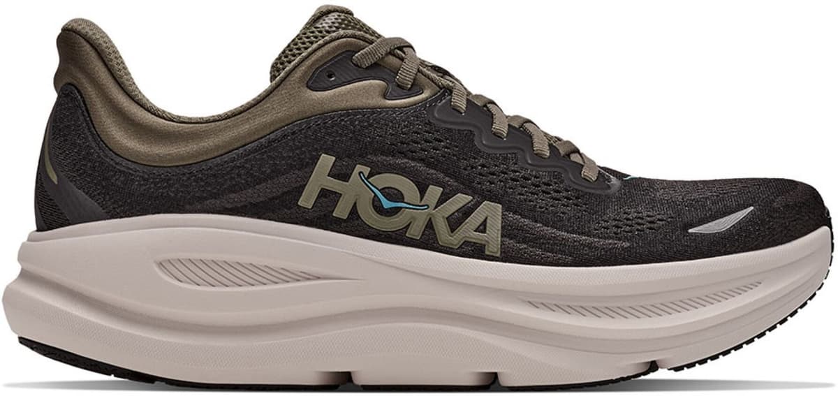 Hoka Bondi 9 wide -juoksukengät (miehet) - Black/River Rock, 42 ⅔