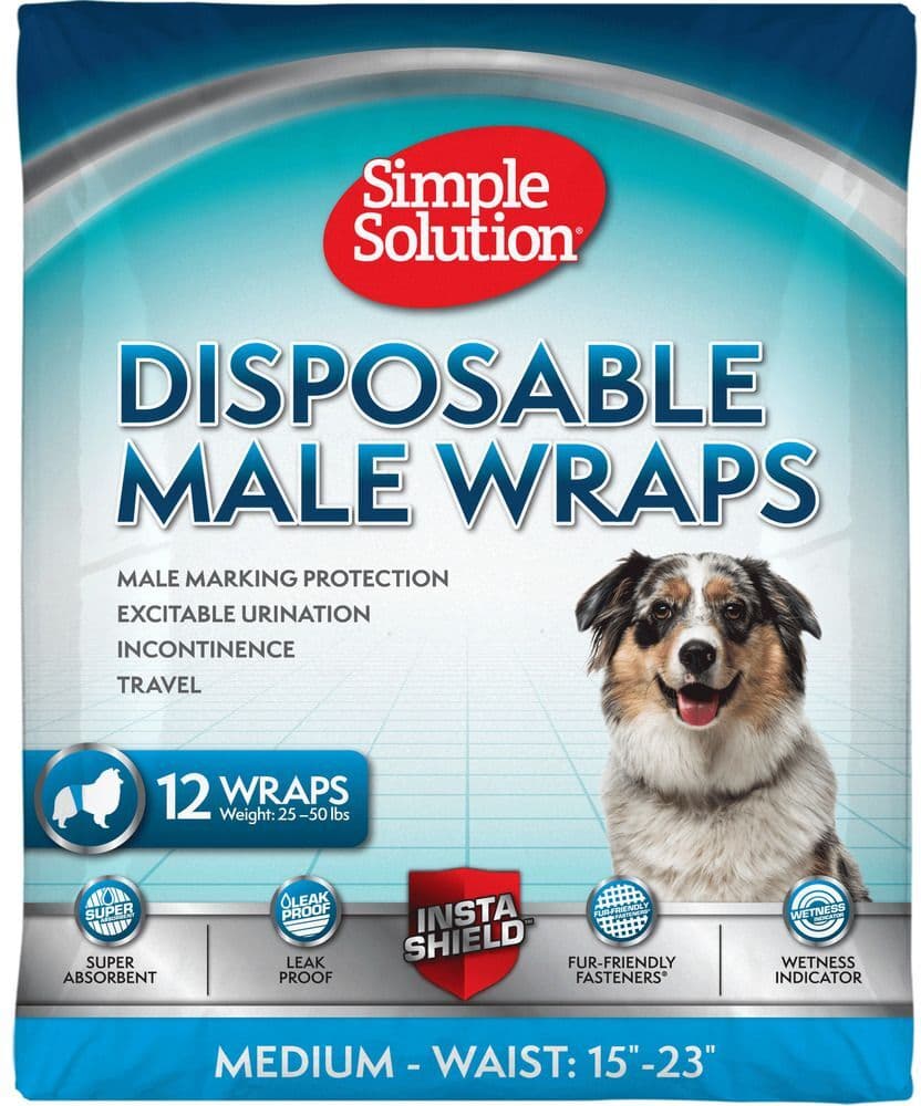 Simple Solution Magebånd Til Hannhunder, Engangs, Str. M – 12 Stk. Kjæledyr Rengjøring & Hygiene Hjem & Fritid