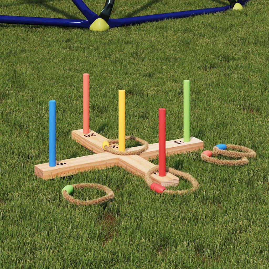 vidaXL Set de jeu de lancer d'anneaux Multicolore 41 x 41 x 16 cm