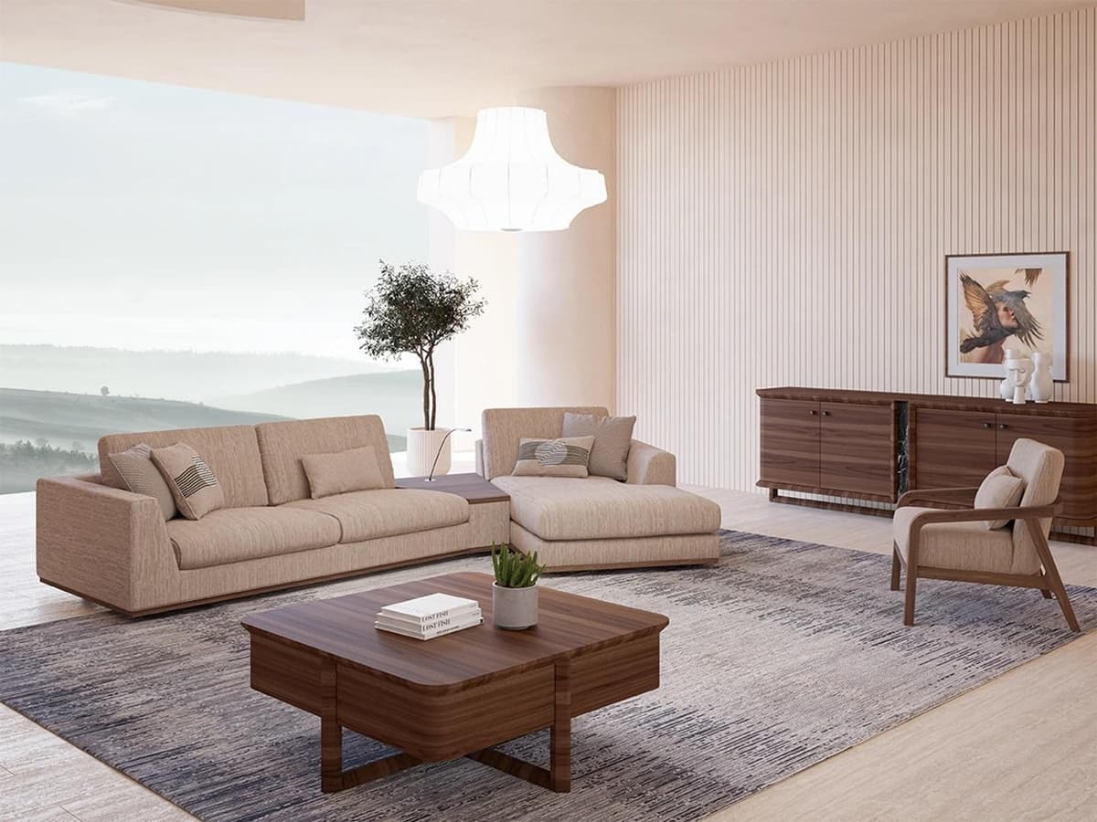 Designer Beige Sofas L-Form Polstermöbel Ecksofa Luxus Sessel Wohnzimmer