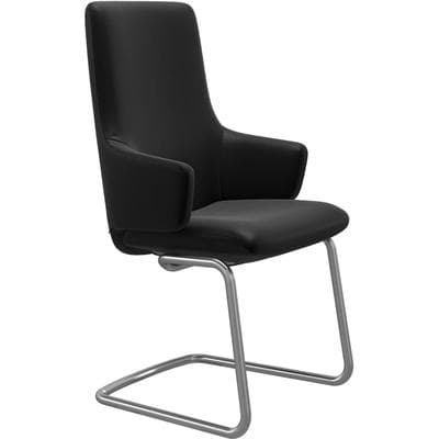 Polsterstuhl STRESSLESS "Laurel", schwarz (schwarz batick, chrom matt), B:58cm H:105cm T:60cm, Leder BATICK: BATICK ist ein leicht korrigiertes, durchgefärbtes und genarbtes Möbelleder, bei dem die meisten Unebenheiten und Spuren in der Regel...