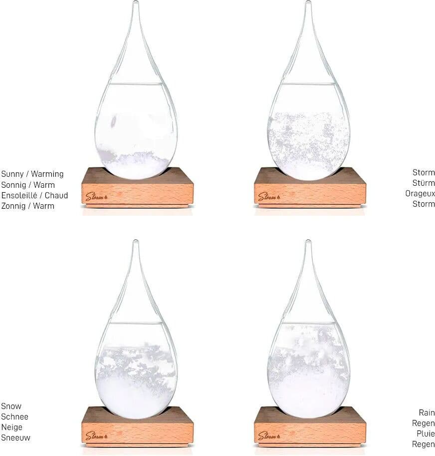Kikkerland Reloj Meteorológico Storm Glass Large Drop Clear / Wood One Size