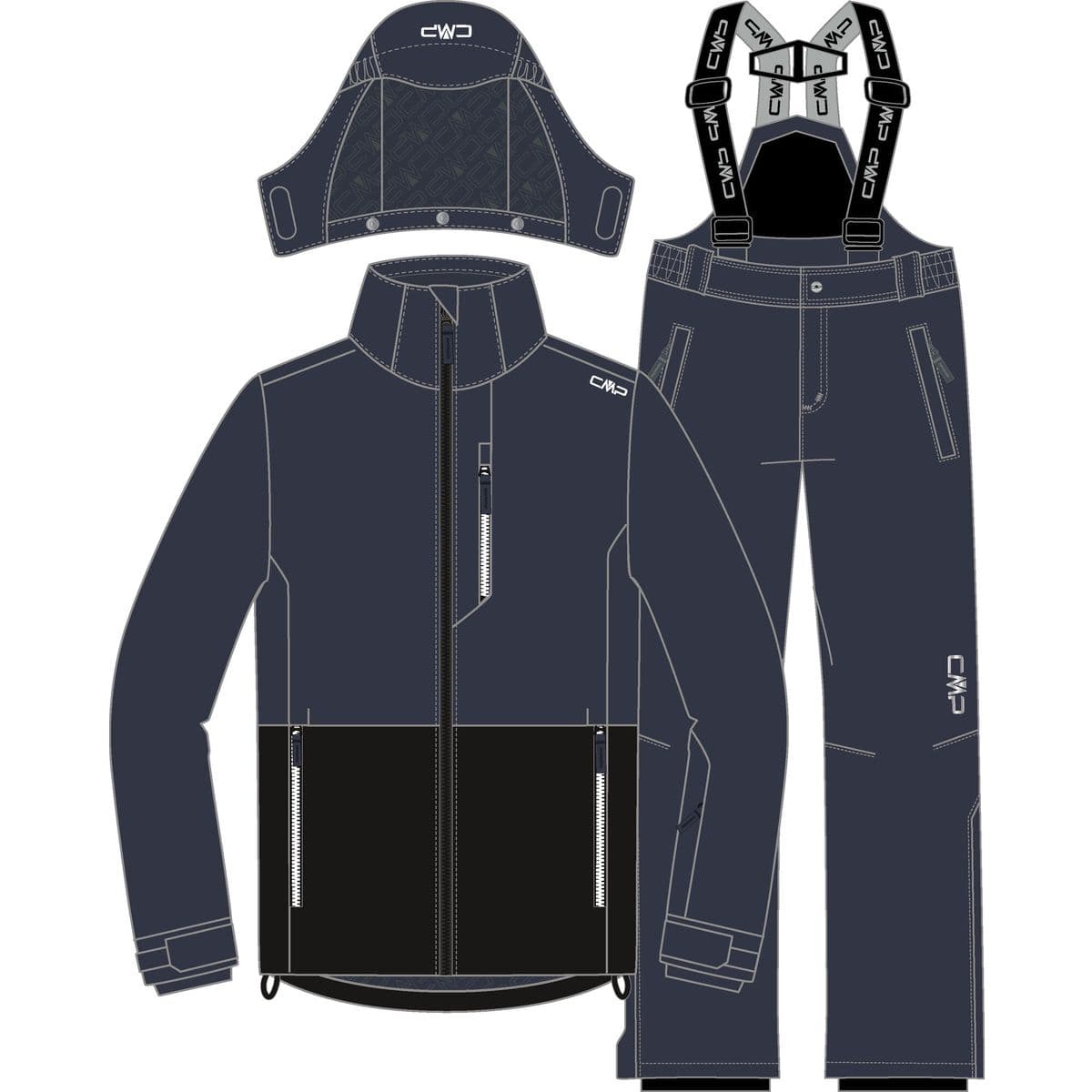 CMP KID Ski SET Jacket AND Pant antracite (U423) 140 36W0734-U423-140