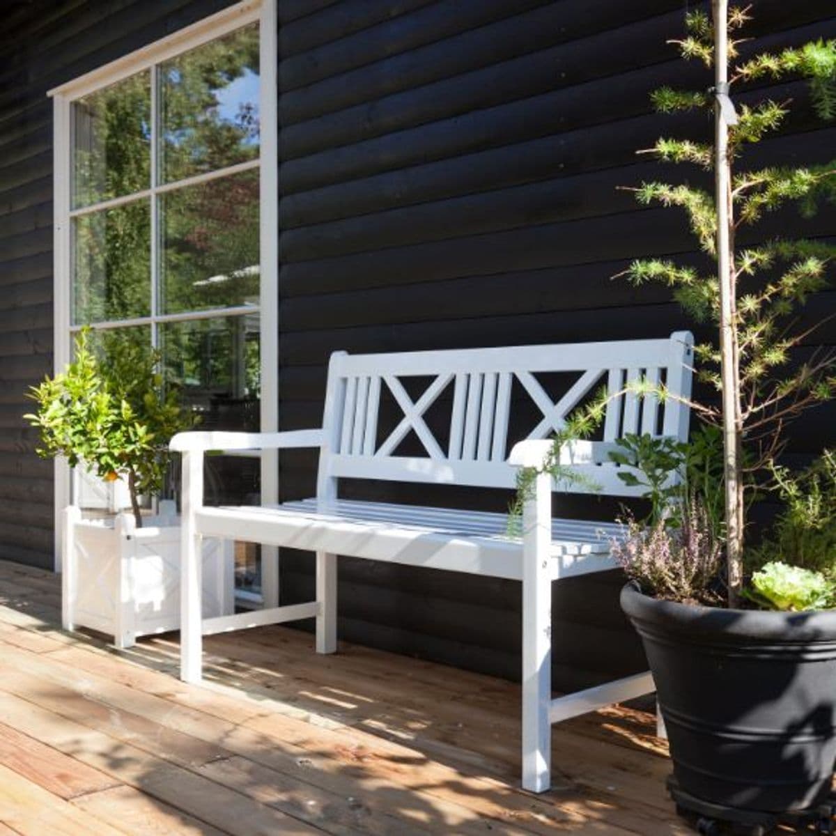 Cinas Rosenborg Hagebenk 120x59 Cm Hvit