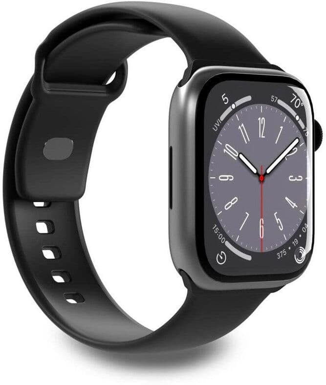 Apple Watch (38/40/SE/41/42mm) Puro ICON Silicone Urrem - Sort