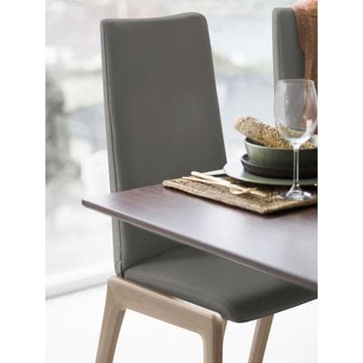 Polsterstuhl STRESSLESS "Laurel", grau (metal grau paloma, walnuss), B:57cm H:105cm T:60cm, Leder PALOMA: PALOMA ist ein durchgefärbtes Semianilin-Möbelleder mit natürlicher Narbung., Stühle, Polsterstuhl, High Back, Größe M, mit abgerundeten Beinen...