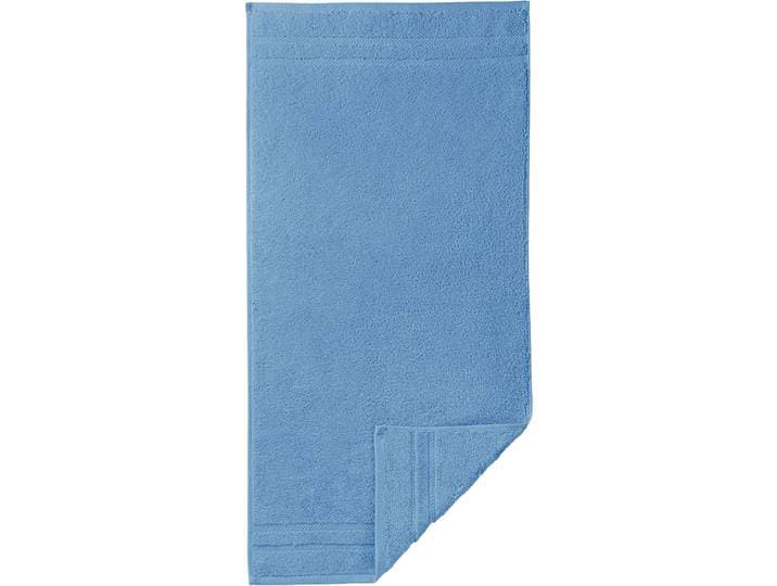 Badetuch EGERIA Micro Touch , blau (mittelblau), B:70cm L:140cm, Wirkfrottee, Obermaterial: 100% Baumwolle, Handtücher, Badetuch, Uni Programm mit Streifenbordüre, extrem saugfähig, reine Baumwolle