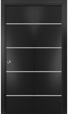 SARTODOORS Planum 0210 Black Matte Wood Bi-Fold Closet Doors