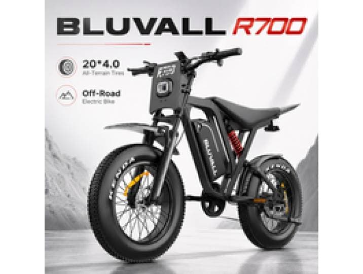 Offroad elektrische fiets R700 20x4.0 KENDA banden, 48V25AH/52V25AH/30AH accu met grote capaciteit, max. 55 km/u, 70 km bereik, hydraulische remmen & hydraulische achtervering, carbon fiber spatbord,
