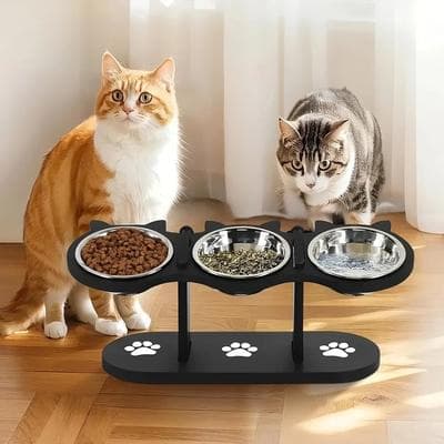 Uplift Treasures Elevated Cat Ear Feeding Station Elevated Cat Ear Feeding Station