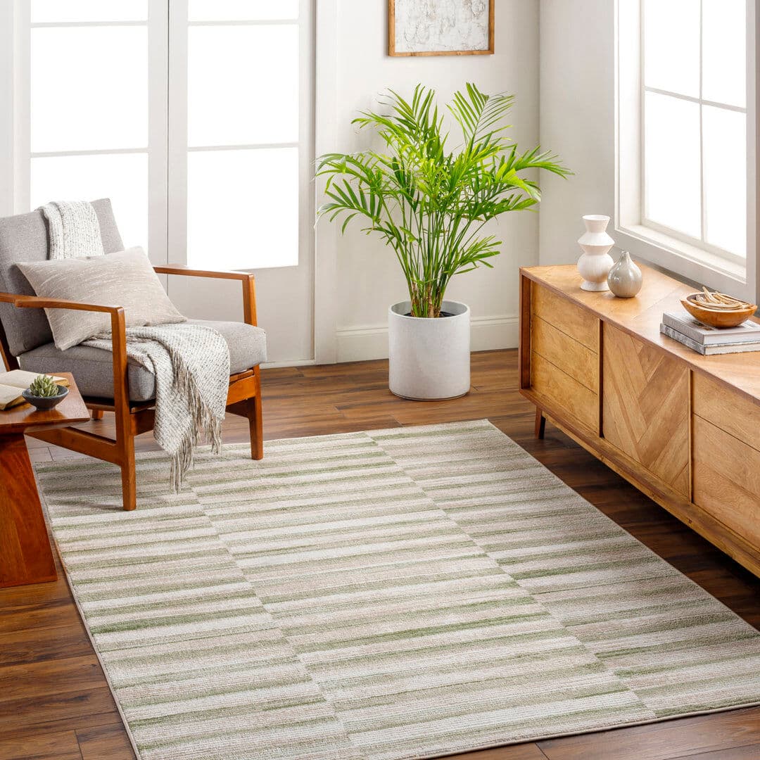 Latitude Run Amneris Abstract Area Rug Tan;Ivory;Olive;Taupe;Sage Rectangle 160 x 213cm