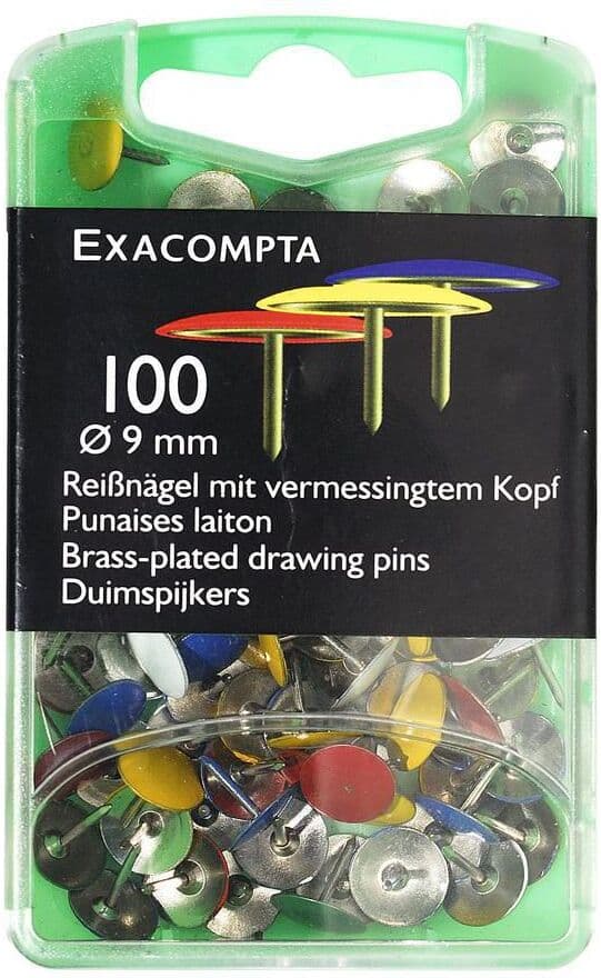 EXACOMPTA Häftstift sorterade färger 100/fp
