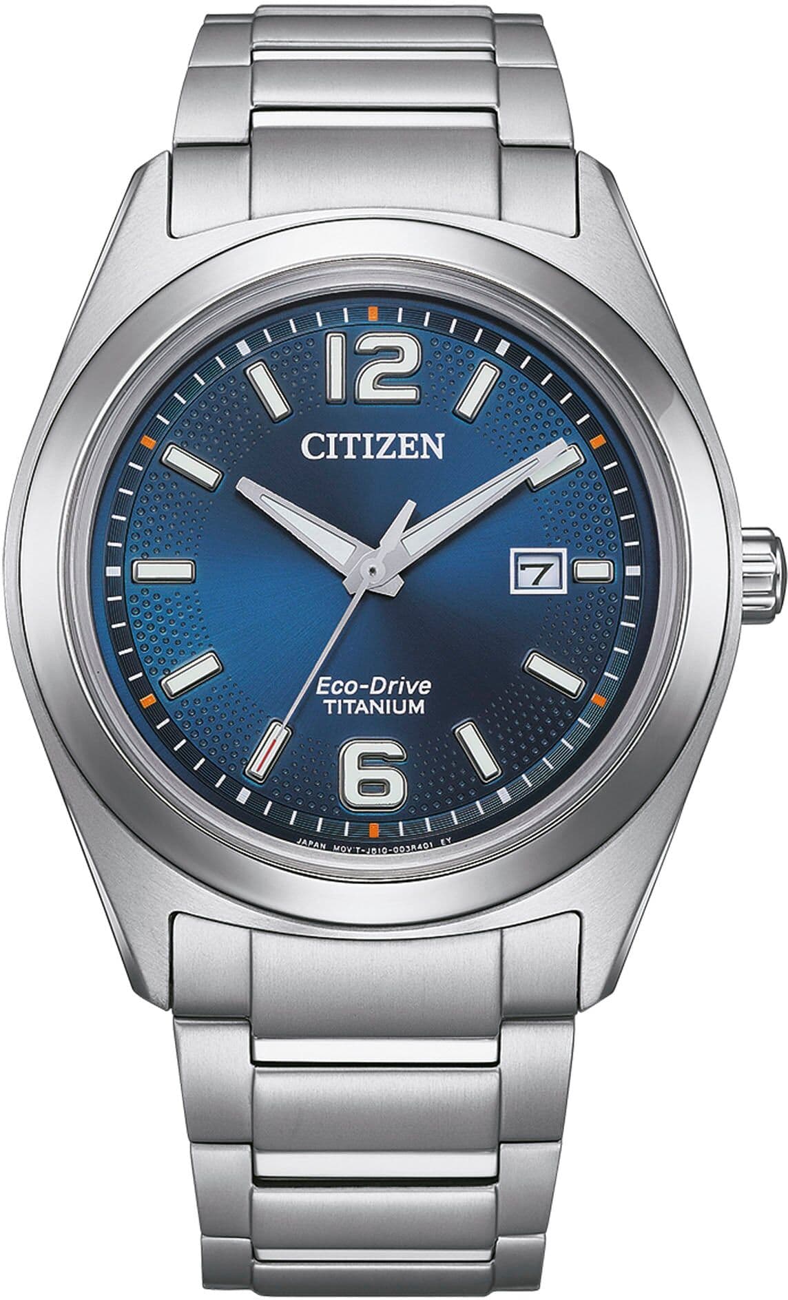 Solaruhr CITIZEN, silber (titansilberfarben, blau, blau), Armbanduhren, Herren, titansilberfarben, Solaruhr, Armbanduhr, Herrenuhr, Titan, Datum