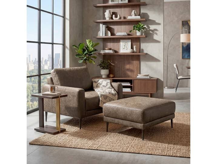 Livetastic Hocker, Graubraun, Metall, Echtleder, Rindleder, rechteckig, 96x45x80 cm, Wohnzimmer, Sessel, Hocker, Sitzhocker