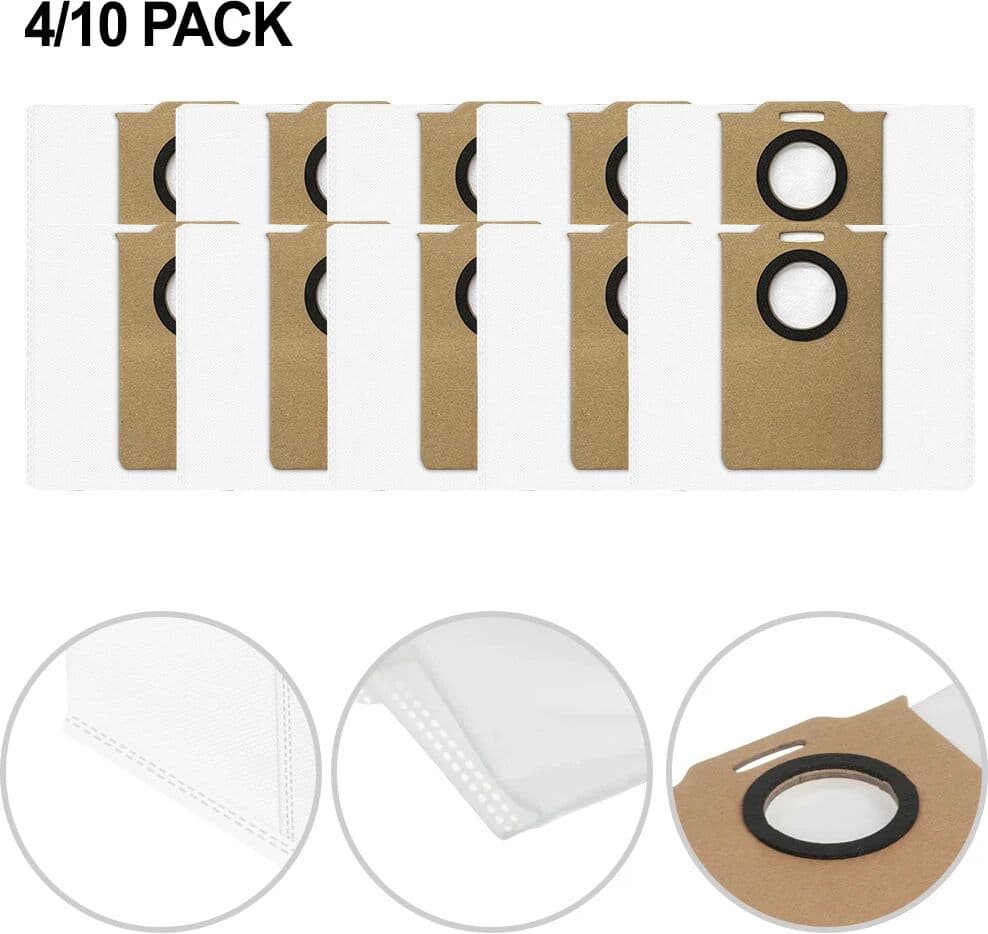 VIBRATITE 4/10pcs Self-emptying Bags For Ultenic For T20 Pro Robot Vacuum Cleaner Replacement Home Clean Tools