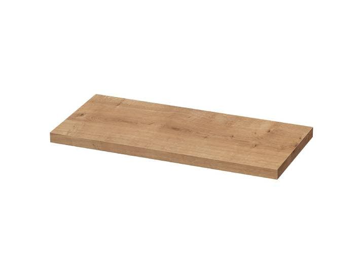 home24 Bovenplaat voor wastafel Lara 110cm uitsparing rechts bruin/knoesteikenhouten look
