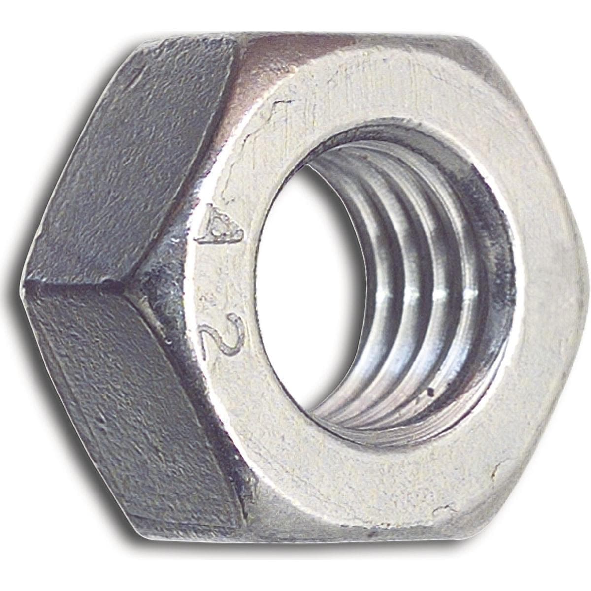 DIN934 M 2 Edelstahl A2-50 Sechskantmutter, gleitmobeschichtet transparent