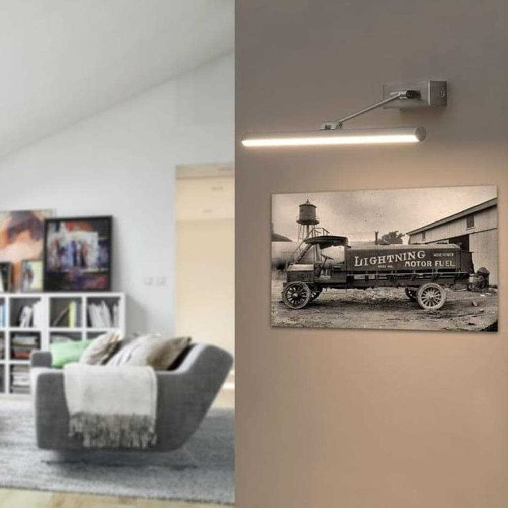 FARO BARCELONA Aplique led para cuadro en metal plateado 45cm
