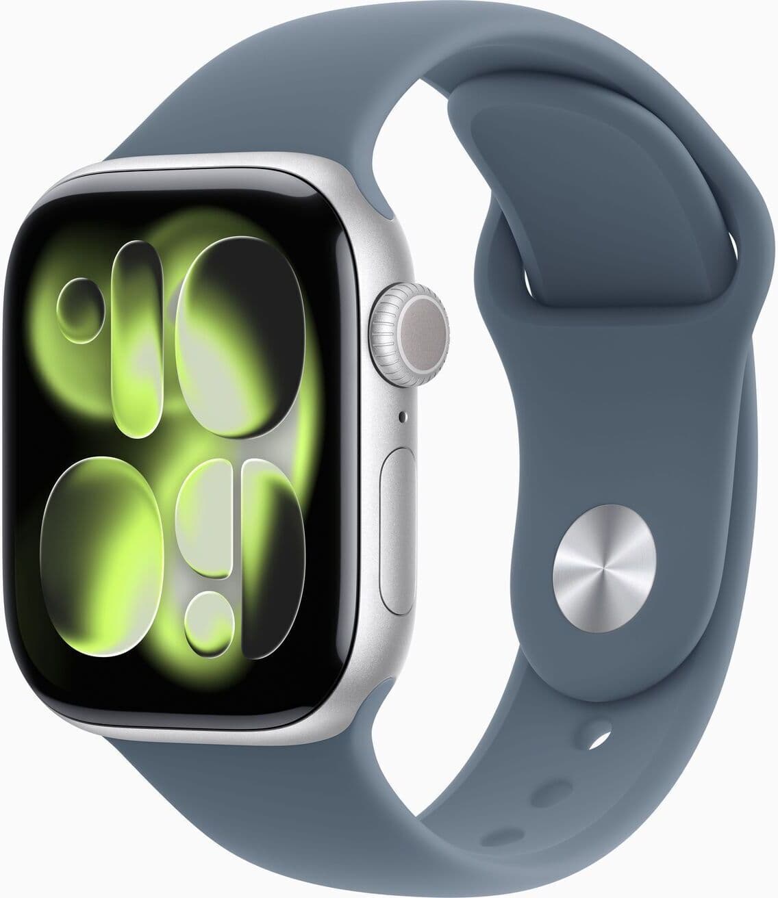 Apple Watch Series 11 Aluminium 42 mm (2025)   GPS   srebrny   Pasek sportowy S/M   Morski niebieski - Refurbished