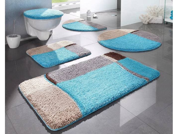 Badematte GOODPRODUCT Belio, Badvorleger, Badezimmer Teppich Gr. 4, blau, H:20mm, Kunstfaser, Badematten, Badematte, Badematte, Badteppich, Badematten auch als 2 tlg. Set erhältlich, bunt