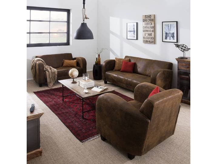 home24 Bankstellen bruin microvezel industrial