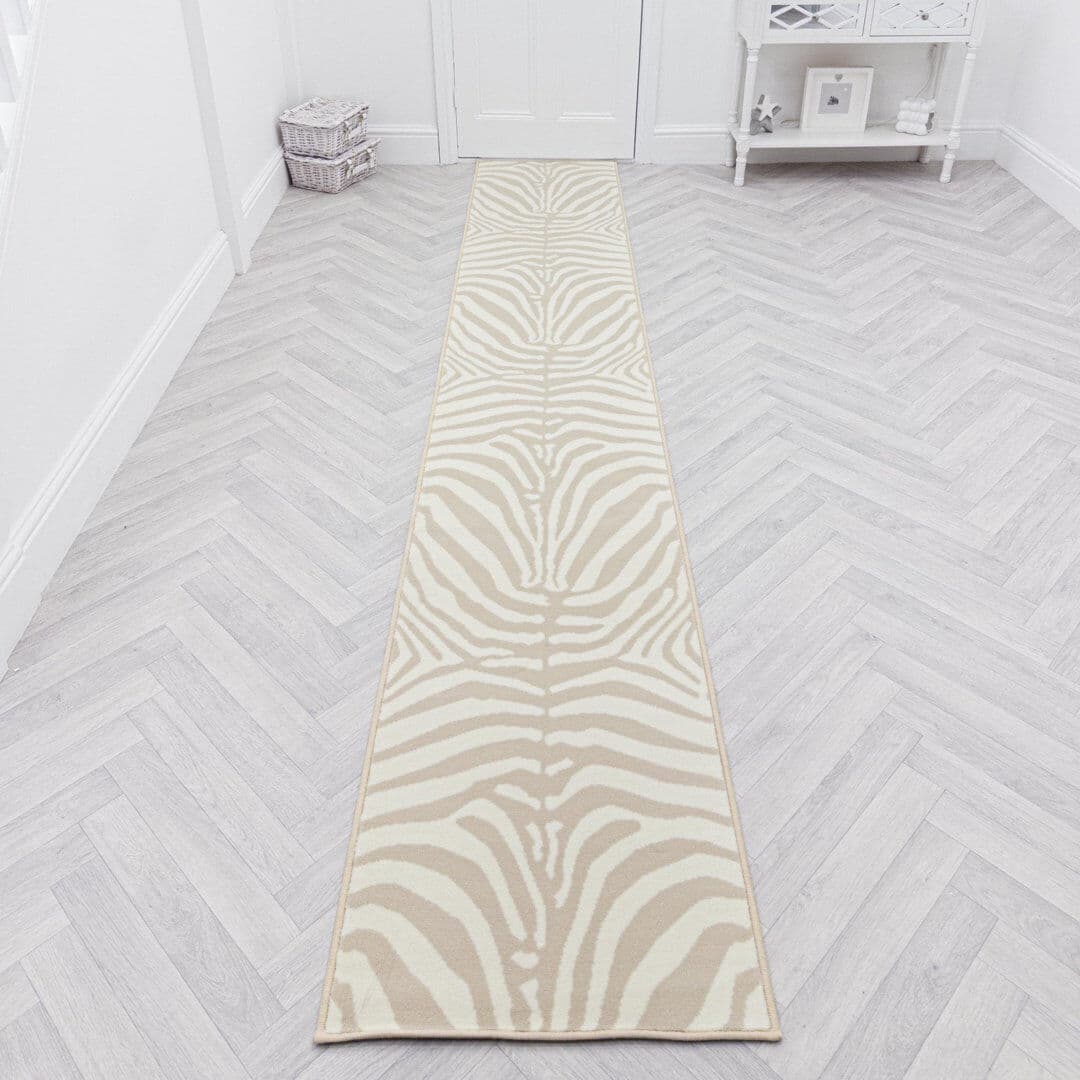 Ivy Bronx Runner Animal Print Area Rug Beige Runner 60 x 360 cm