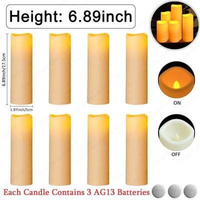 Uplifted Finds 9 To 72 Pcs Flameless LED Candles Battery Operated Flickering Lights For Wedding Concert Home Decor 7 In 17.5cm 36 Pcs