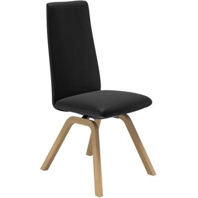 Polsterstuhl STRESSLESS "Laurel", schwarz (schwarz batick, eiche natur), B:49cm H:105cm T:60cm, Leder BATICK: BATICK ist ein leicht korrigiertes, durchgefärbtes und genarbtes Möbelleder, bei dem die meisten Unebenheiten und Spuren in der Regel...