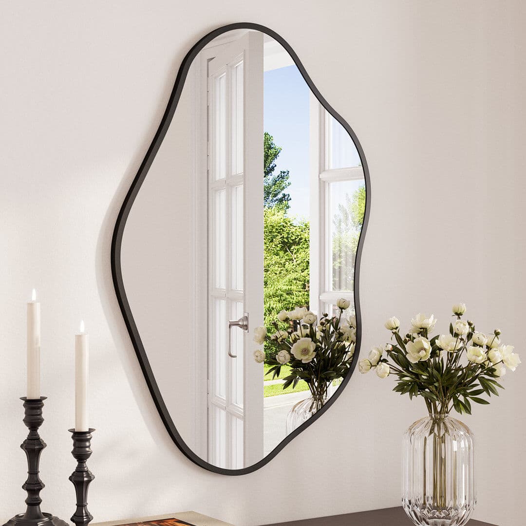 EUkeonjinn Aluminium Wall Vanity Mirror Black 61cm x 91.4cm