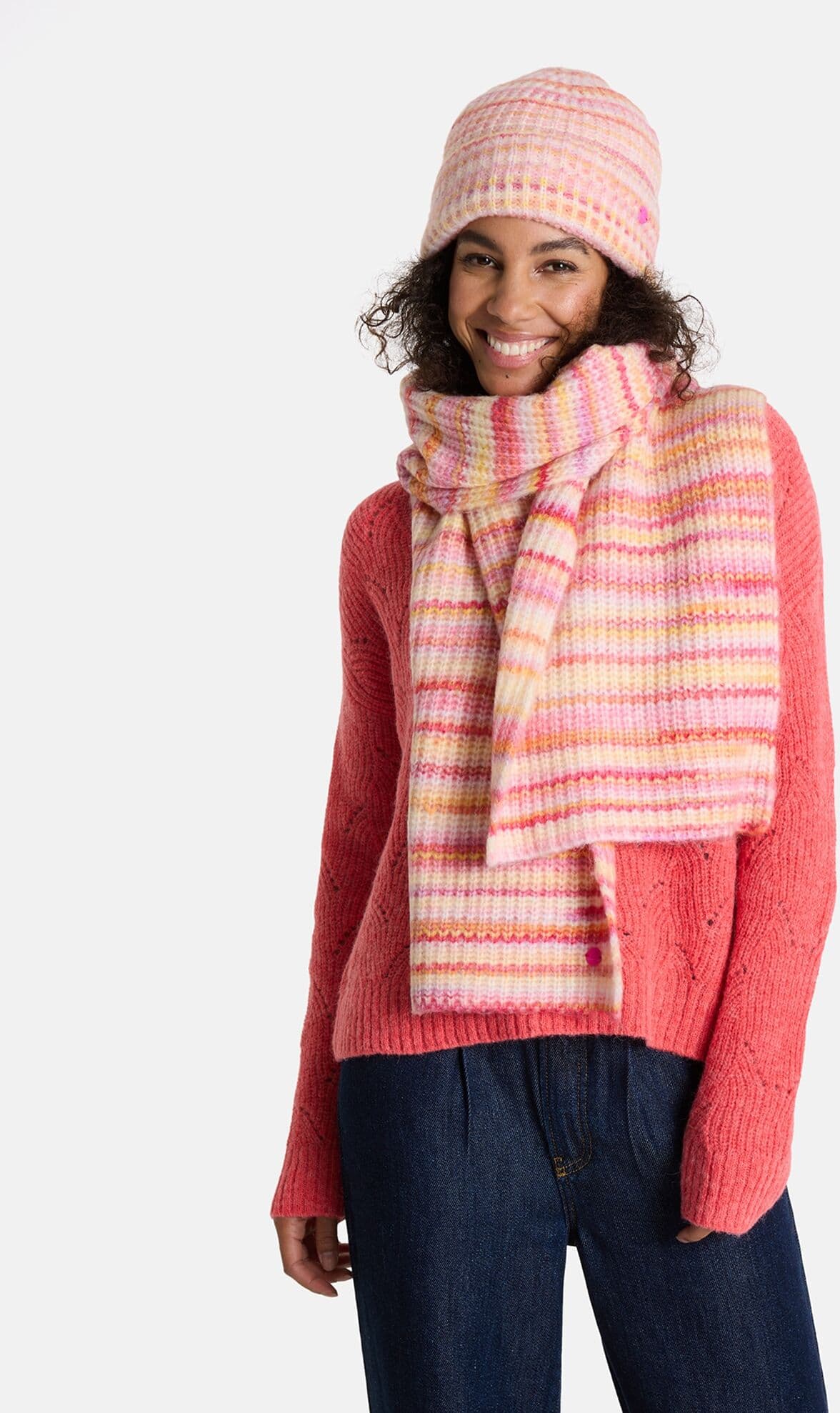 Schal LIEBLINGSSTÜCK "Damen-Strickschal", Damen, Gr. onesize, rosa (365, rot), Wollmischung, Modetücher Schal, mit Woll-Anteil