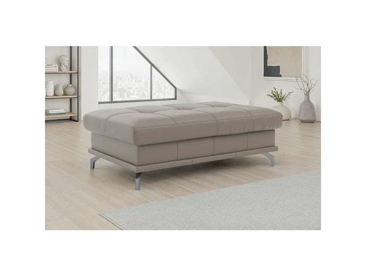 Sit & More Hocker Costello E, Grau, Metall, Echtleder, Nappaleder, rechteckig, 133x47x72 cm, Wohnzimmer, Hocker, Sitzhocker