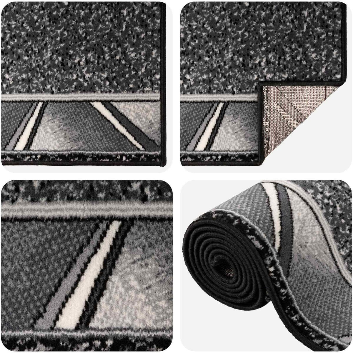 vidaXL Tapis Couloir FLORNES Tissé Gris 100 x 450 cm PP 7 mm