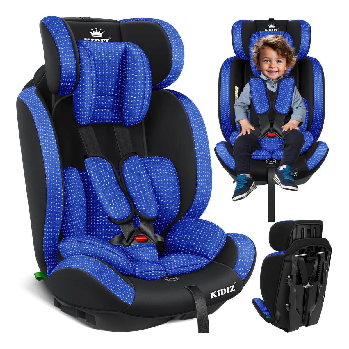 KIDIZ® Autokindersitz Kindersitz Kinderautositz Autositz Sitzschale 9 kg - 36 kg 1-12 Jahre Gruppe 1/2/3 universal zugelassen nach ECE R129/03 6 verschiedenen Farben